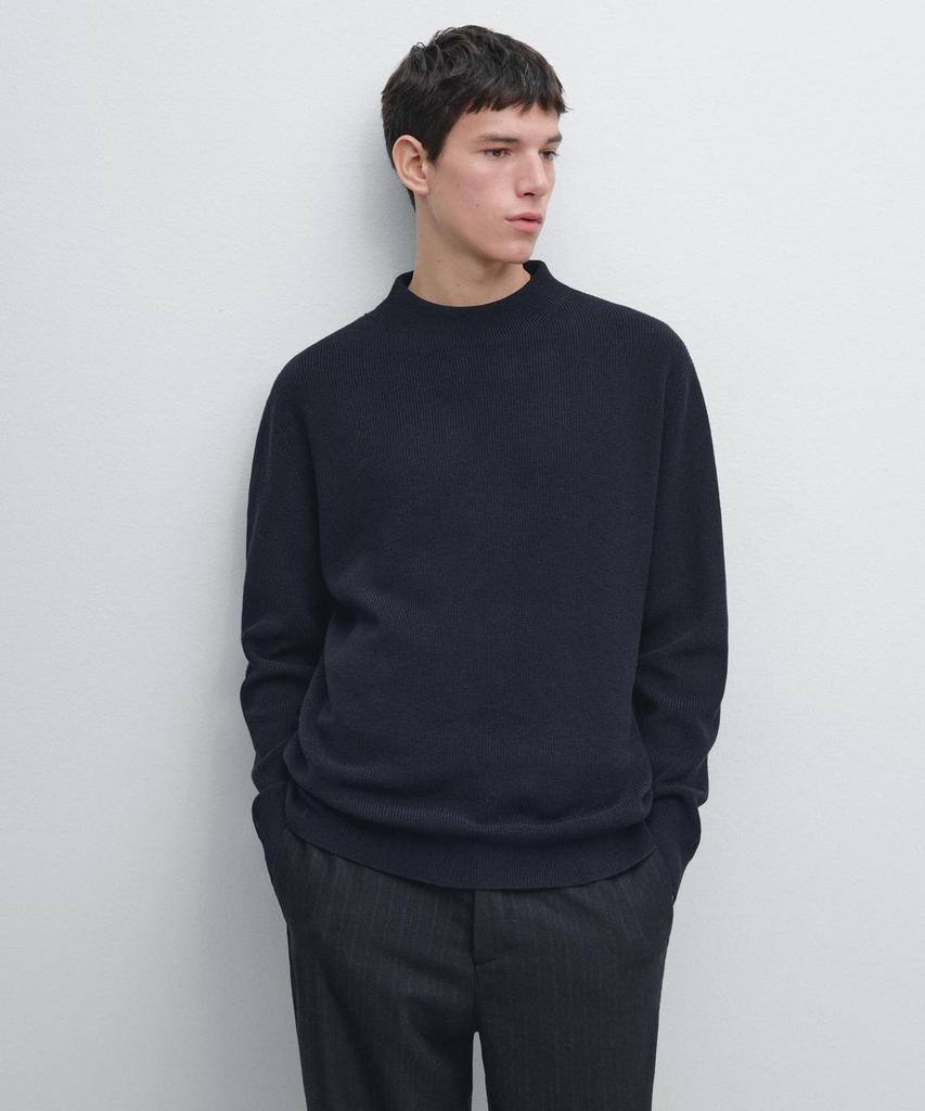 Masimodutti Turtleneck Cotton Blend Knit Sweater