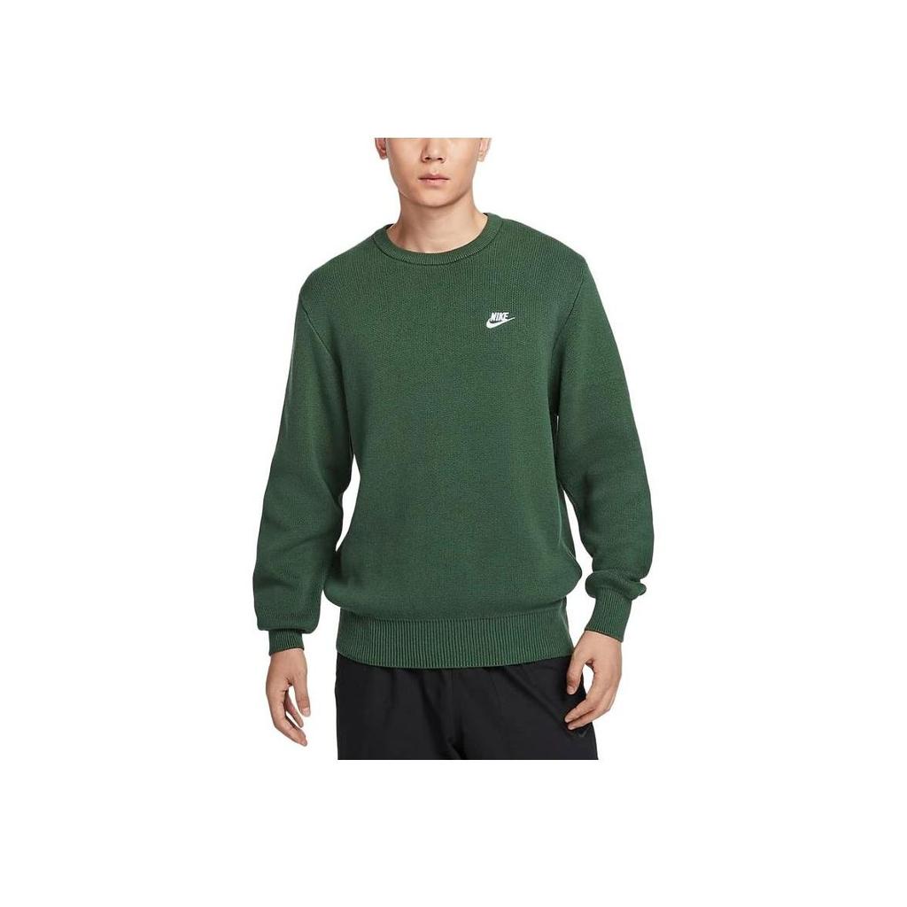 Nike Club Fashion Comfortable Crew Neck Pullover Sweater Men Sweater Fir-Green FQ2913-323