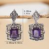 Palace Pattern Retro Women's Charm Purple Zircon Pendant Earrings Elegant Fashion Banquet Party Zircon Holiday Gift