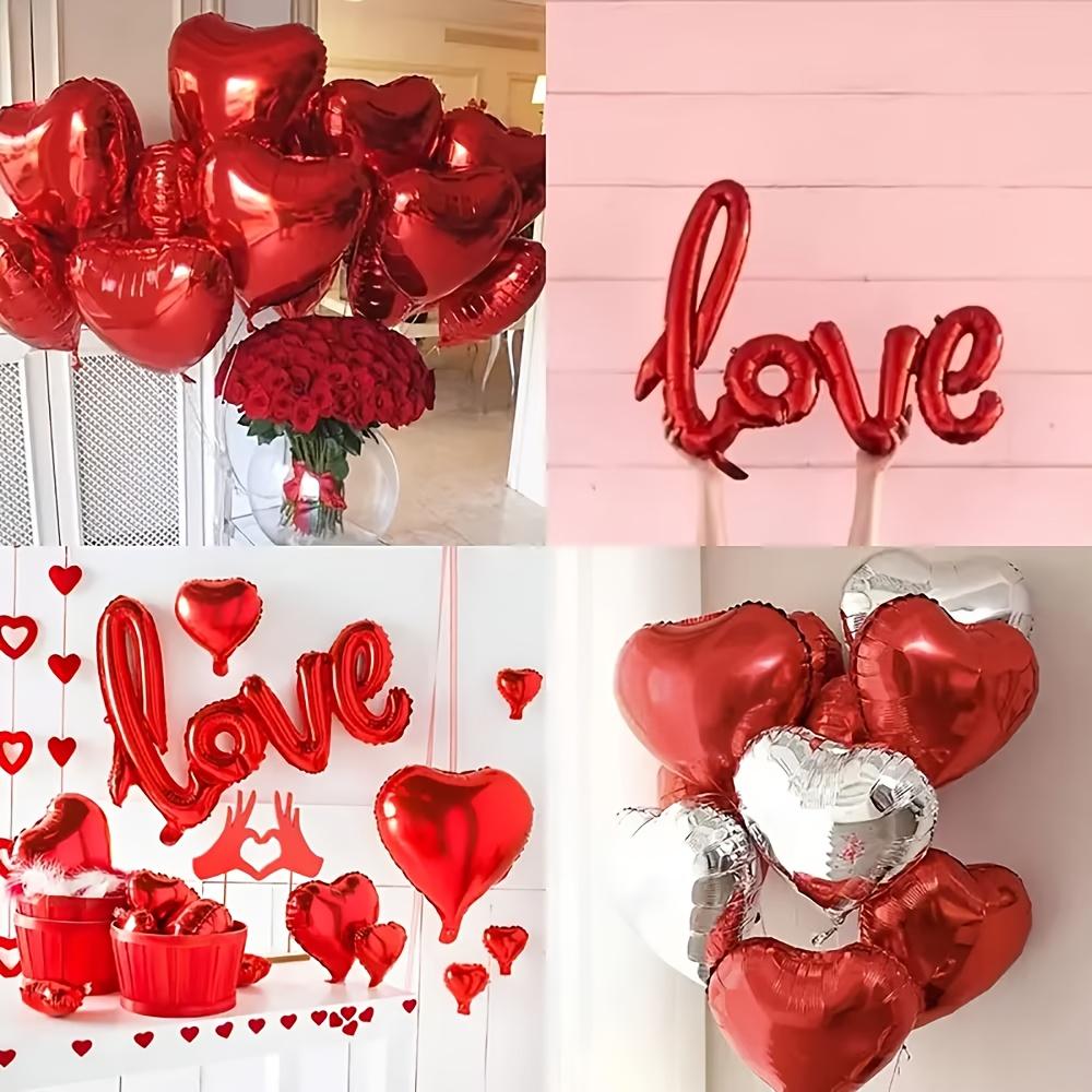 58pcs Valentine's Day Love Balloon Set - Perfect for Weddings, Engagements, and Anniversaries - Mixed Colors, Aluminum Foil, No Power Required