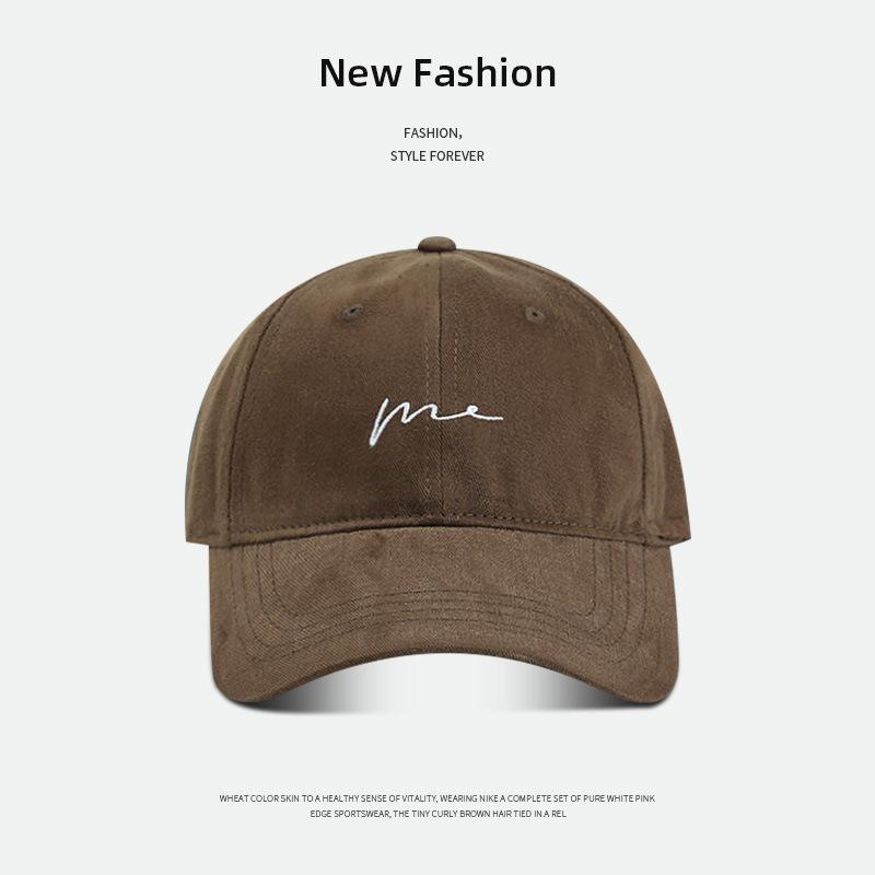 Grinding baseball cap men's simple hat women's season big head circumference showing face small wide brim cap