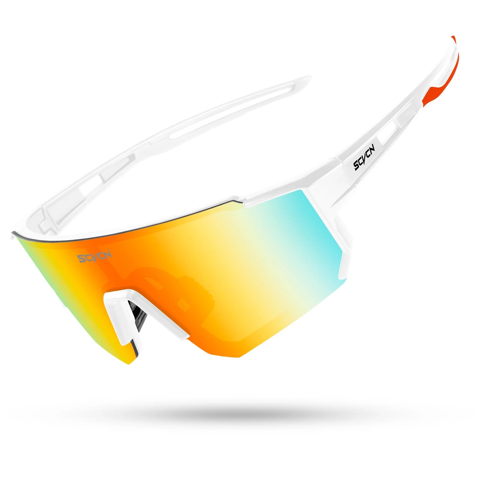 SCVCN Radsport-Sonnenbrille Herren Straßenfahrt Radbrille Outdoor-Sport Bergsteigen Damen Fahrrad UV400 Radsportbrille 1lens white