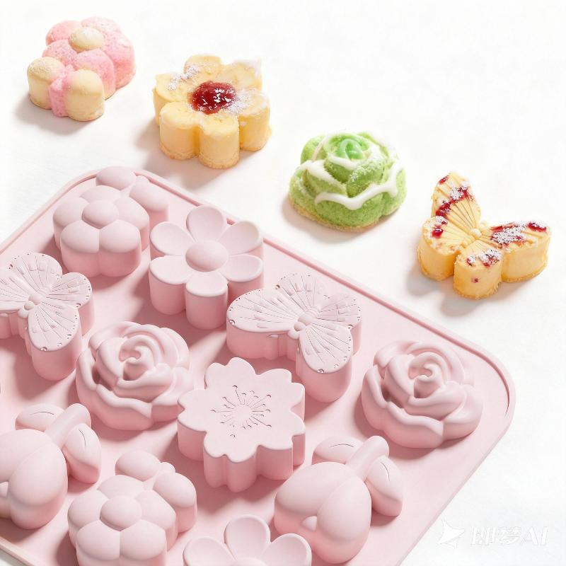 1Pc 12-Flower Butterfly Shape Silicone Mold for Cake Chocolate Ice Grid Epoxy Baking Accessories Kitchen Tools