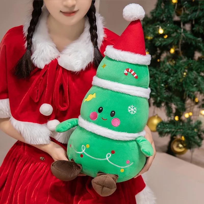 Peluche Père Noël et Elk, bonhomme de neige, bonhomme en pain d'épice, jouet mignon, animal en peluche, cadeau de Noël pour enfants, décoration de la maison