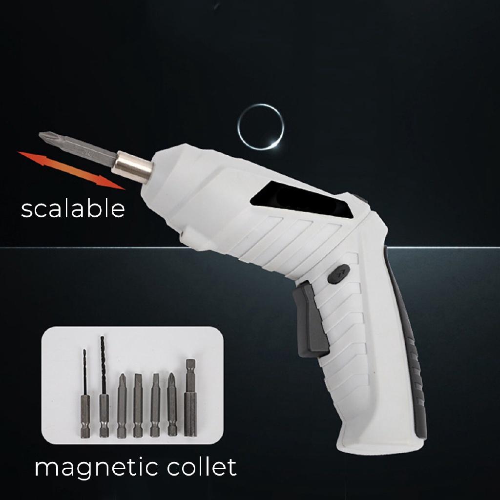 Wireless Electric Screwdriver USB Rechargeable Rotating Multi-grip Mode Electric Drill Tool with LED Light New