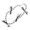 Fashionable Black Ribbon Bowknot Necklace Faux Pearl  Alloy Chain Choker Fashion Cool Girls Clavicular Chain Jewelry