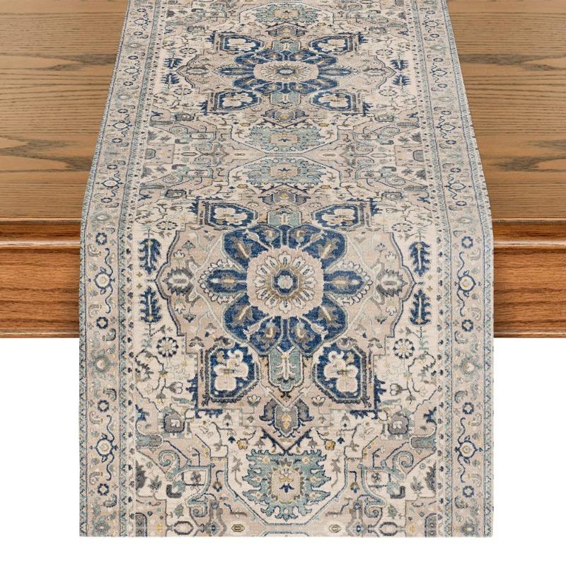 Ethnic Style Table Flag Restaurant Fabric Decoration Linen Tablecloth Dining Table Mat Bohemian Style Home Soft Decoration