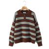 Za Autumn and Winter New Arrivals Women's Clothing Zr European and American Style Fashionable Color-Block Striped Lapel Sweater Loose Knit Top