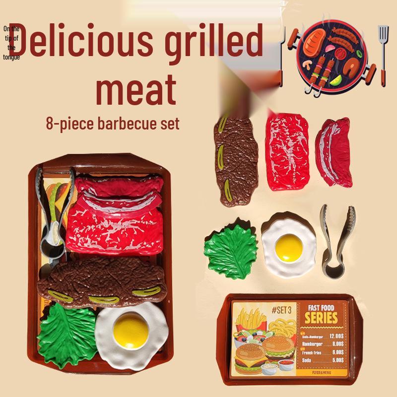 Kids Kitchen Play Set: Steamer, Hamburger, Pizza, and Simulated Food Toys