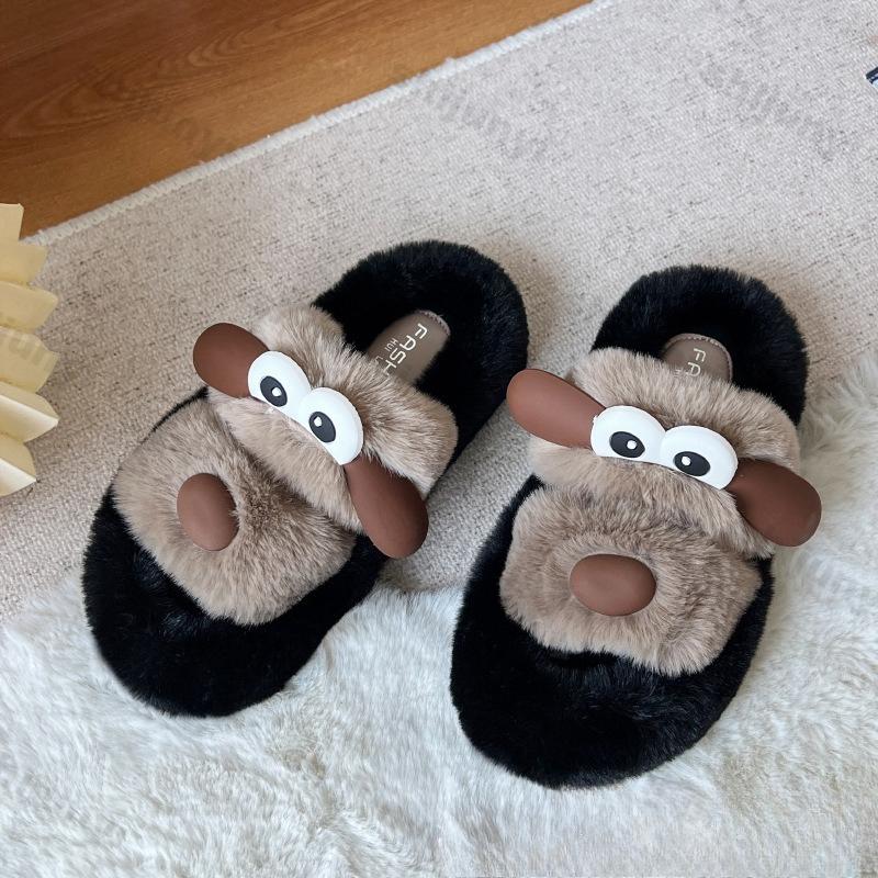 Mode Cartoon Niedliche Damen Hausschuhe Herbst Winter Neue Mode Höhe Erhöhen Plateau Hausschuhe Bequeme Plüsch Warme Baumwollschuhe
