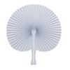 White Paper Fan Heart-Shaped Round Folding Fan Plastic Handle Wedding Birthday Party Supplies