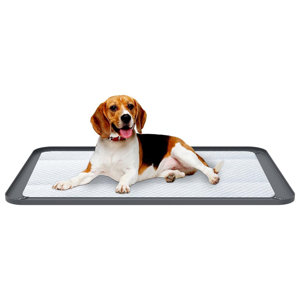 Dog Silicone Pee Pad Holder for Floor Protection Leak Proof Foldable Puppy Potty Training Pad Holder With Raised Edge for Home