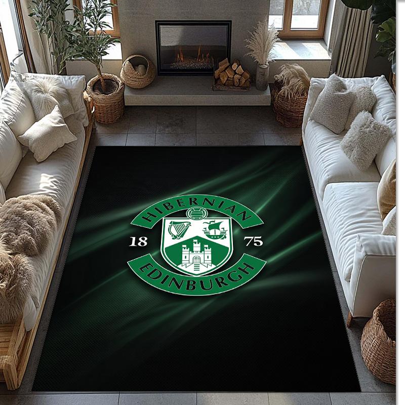 Tappeto Morbido per Pavimento Antiscivolo Hibernian FC Calcio Calcio Modello Tappeto per Interni Tappetino Decorazione Sportiva per Camera da Letto