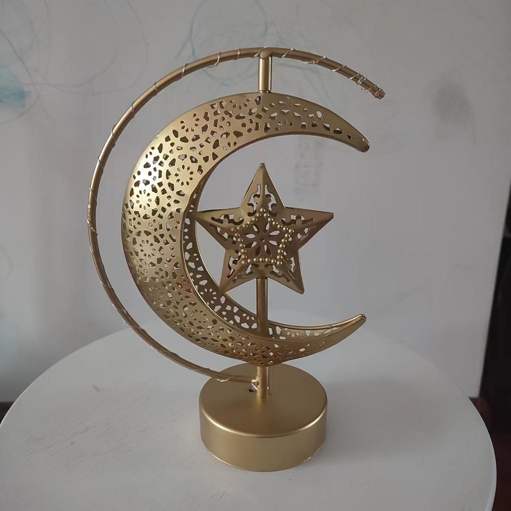 1PC New Wrought Iron Desk Lamp with 360 ° Manual Rotation Moon Shape