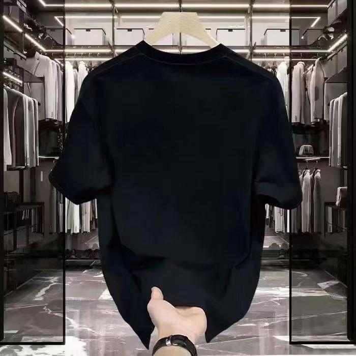 High-End American Heavy Cotton Short-Sleeved T-Shirt Men'S Trendy Brand Street Loose Top And Shirt Men'S