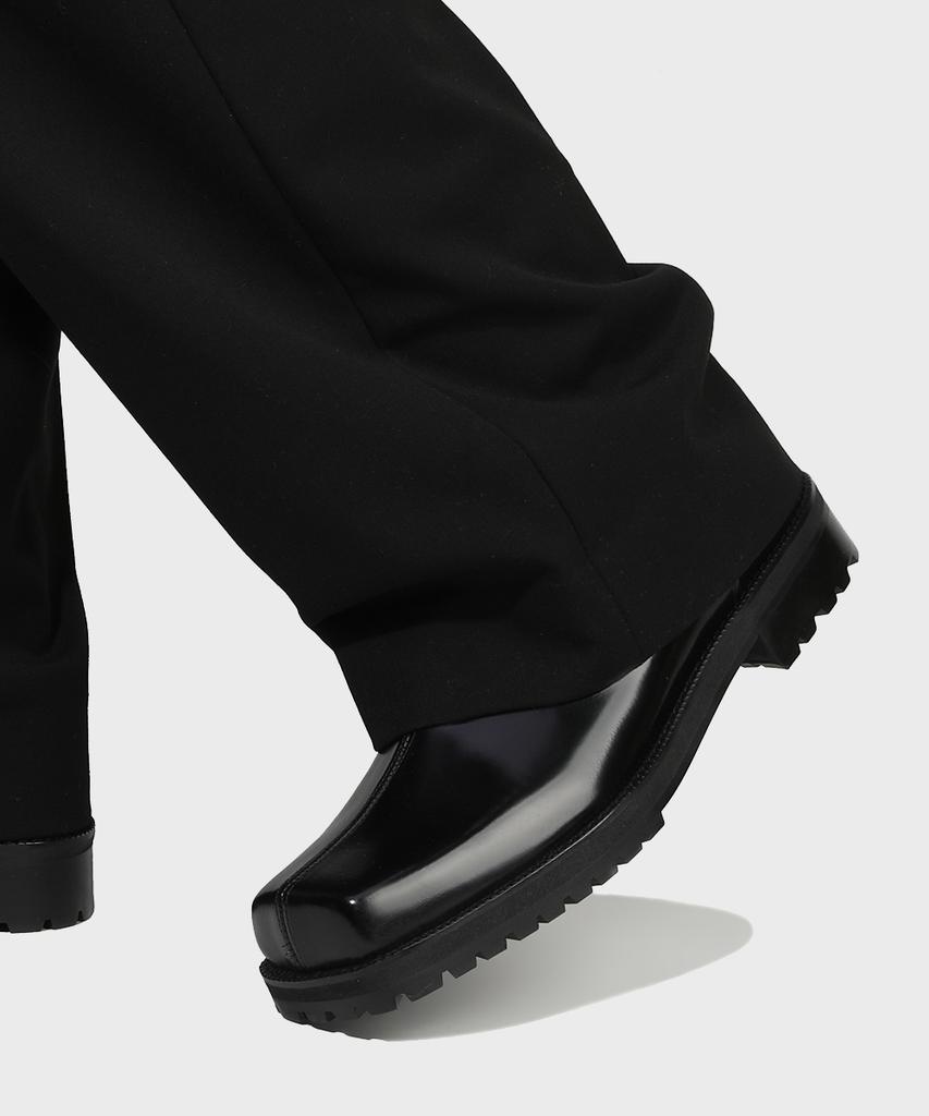 Firenze Atelier [Vibram] Center Cut Square Toe Walker Sole Chelsea Boots 5706 [Black Box]