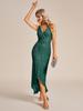 Ever-Pretty Women's Sleeveless Bodycon V-Neck Asymmetrical Hem Sequin Ankle Length Cocktail Dress