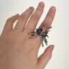 Retro Big Butterfly Ring For Women Men Silver Color Punk Gothic Open Ring Handmade Designer  Unisex Accessories Love Gift