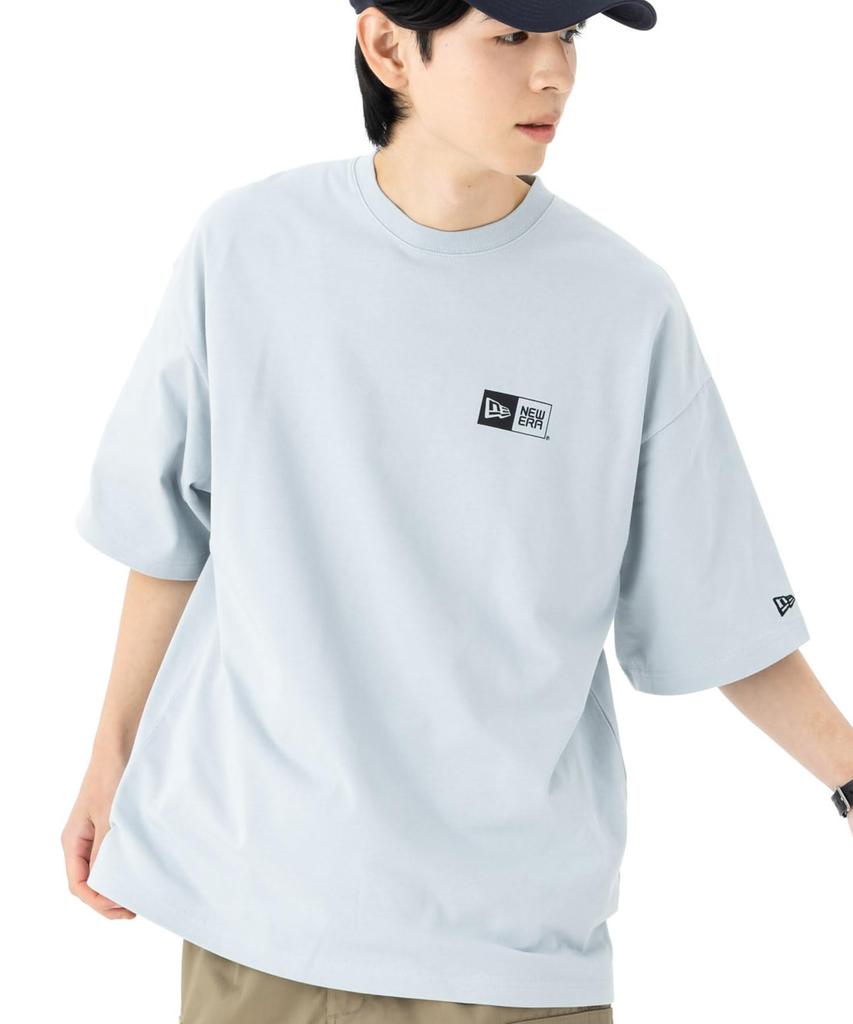 New Era Oversized Snow Gray Black Cotton Box Logo M T-shirt
