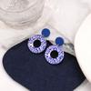 Vintage Chinoiserie Acrylic Blue Earrings Chinese Style Hanfu Earrings  Lady/Gifts