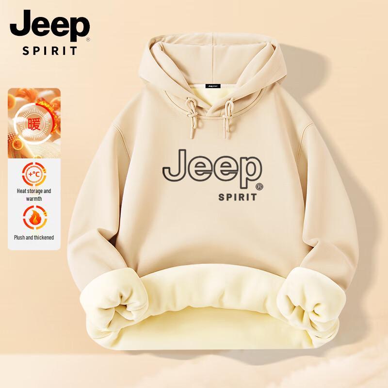 JEEP SPIRIT Men's Fleece-Lined Hooded Sweatshirt