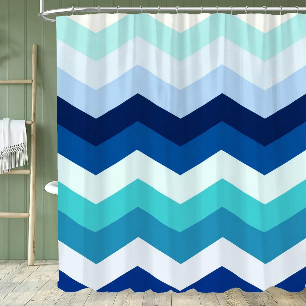 Simple Colorful Lines Modern Fashion Pattern Shower Curtain Home Decoration Creative Personalized Shower Curtains