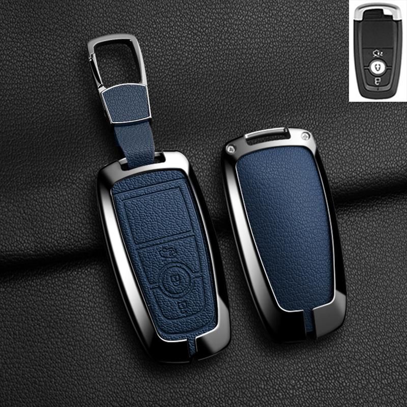 Zinc Alloy Leather For Lincoln Corsair Nautilus Aviator Navigator Continental Car Key Case Shell Keychain Keyring Car Key Cover