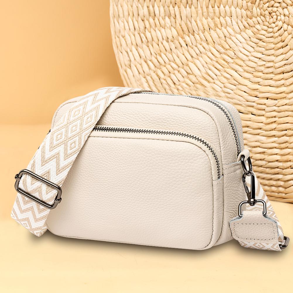 Genuine Leather Ladies Handbags Fashion Women Handbags Portable Solid Color Adjustable Strap Simple Casual for Weekend Vacation