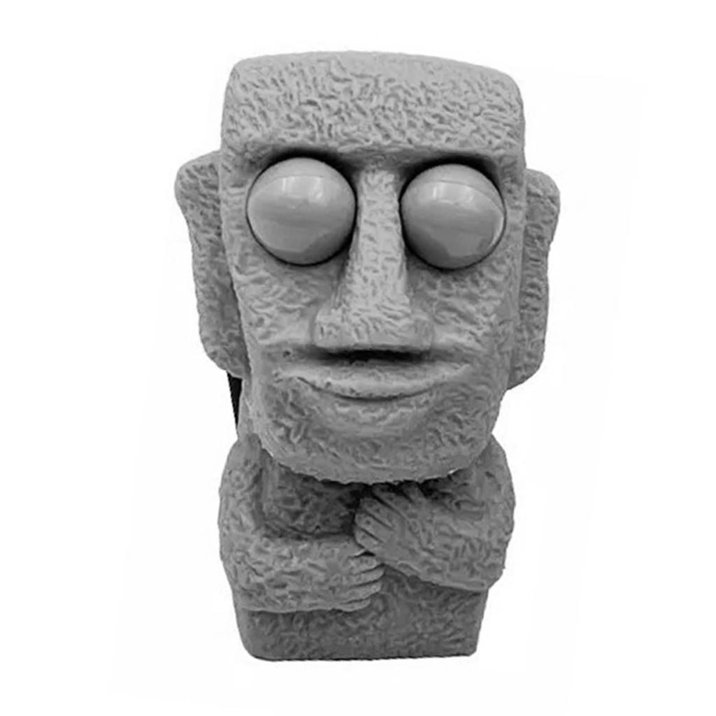 Kids Squeeze Decompression Toy Rock Type Stress Relief Glaring Eyes Sensory Toy Brown