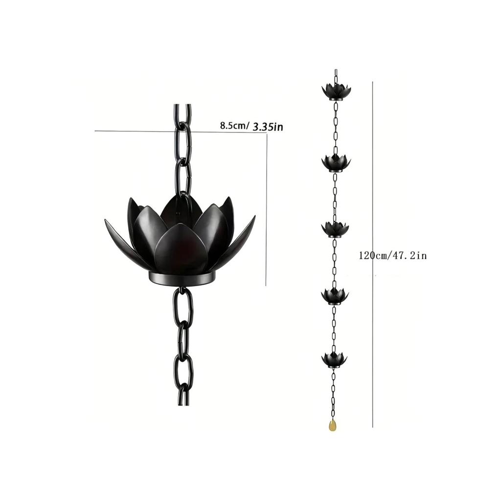 Lotus Flower Cup Rain Chain Outdoor Modern for Porch