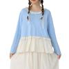 Spring Japanese Literary Lace Collar Knit T-shirt: Loose Embroidered Pure Cotton Layered Top for Women