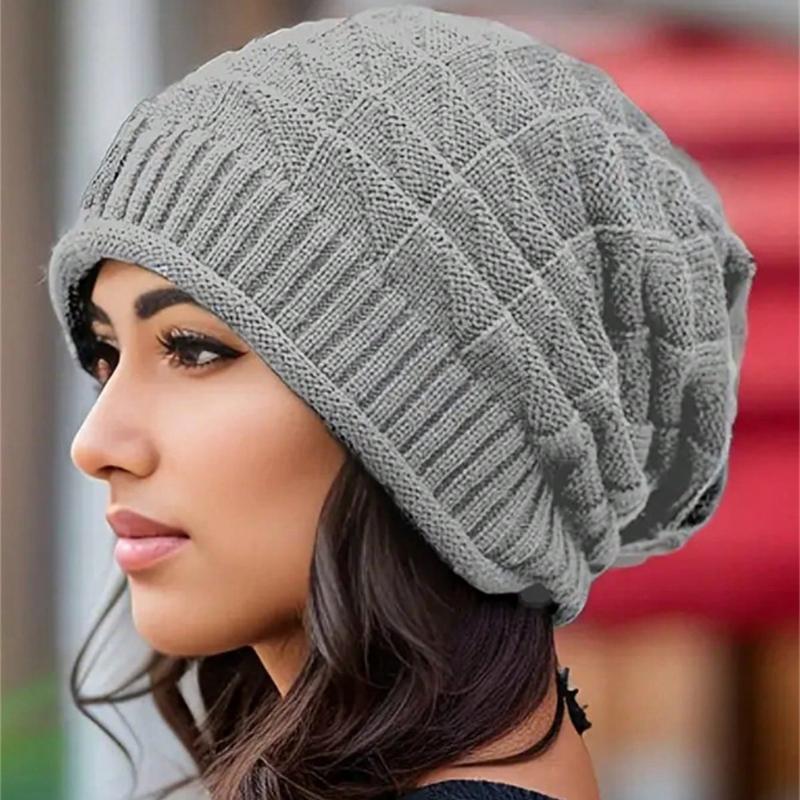 1/2 vnt. Klostyta kepurė-beanie, Moteriška megzta kepurė, Korėjietiško stiliaus, Vienasluoksnė, Universali pavasariui ir vasarai