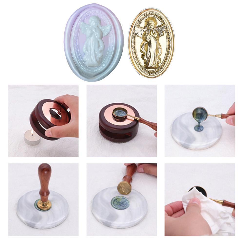 3D Stereoscopic Seal Wax Seal Stamp Head Pray Angels Angels Tears DIY Envelopes Stamps Replace Heads For Wedding Invitation