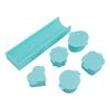 Cake Pop Mold Set Mint Green Reusable Plastic Heart Square Cloud Oval Round Cake Pop Cutter Pusher with Tray for Baking