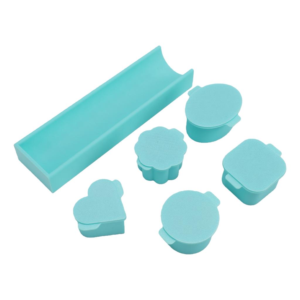 Cake Pop Mold Set Mint Green Reusable Plastic Heart Square Cloud Oval Round Cake Pop Cutter Pusher with Tray for Baking