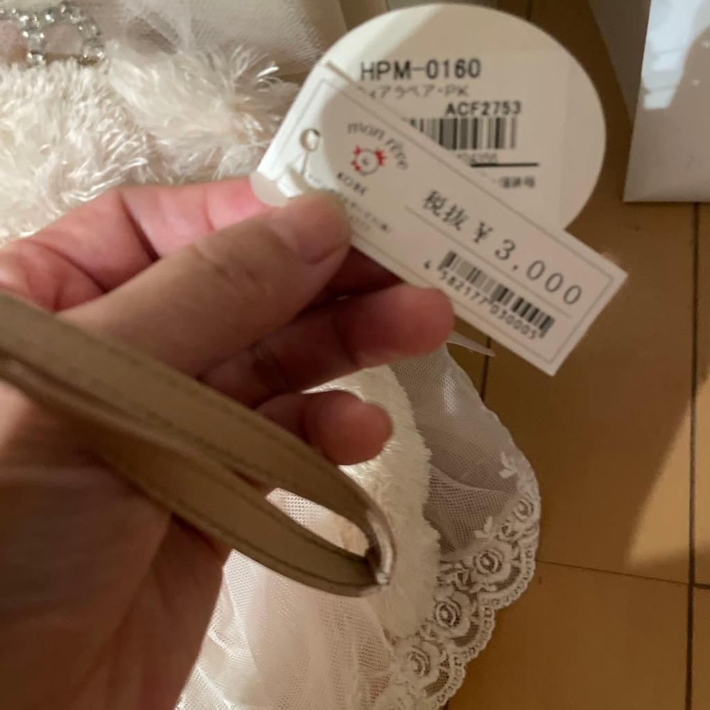 [USED] White Teddy Bear with Dress HPM-0160