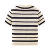 Spring 2026 European & American Style Color Block Stripe Knit Top
