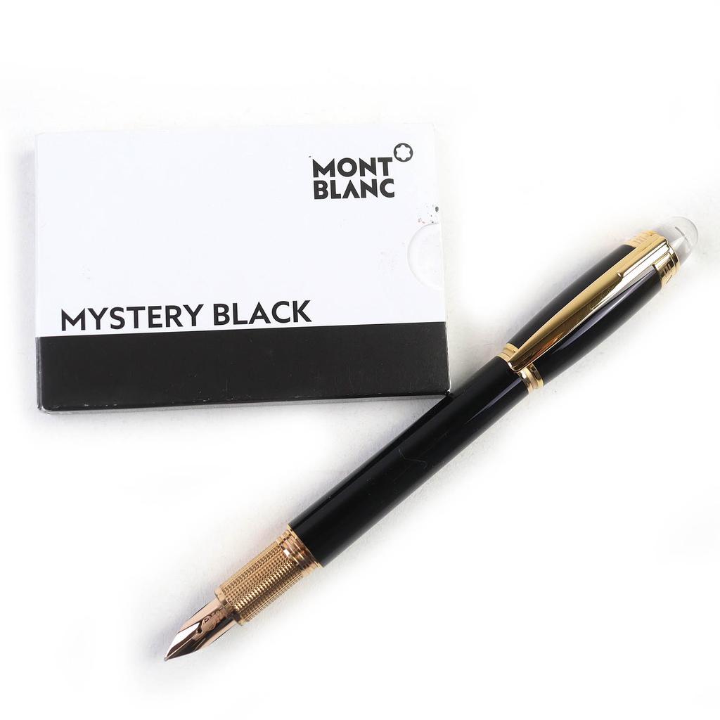 Very Good MONTBLANC fountain pen Starwalker white star Black Red Gold 14K mens Used