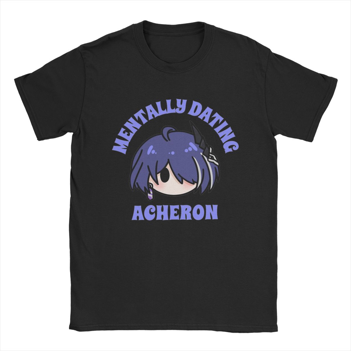 

Mentally Dating Honkai Star Rail Acheron Chibi T Shirts Men Pure Cotton T-Shirt Crew Neck Tees Short Sleeve Tops New Arrival XXXXXL бордовий