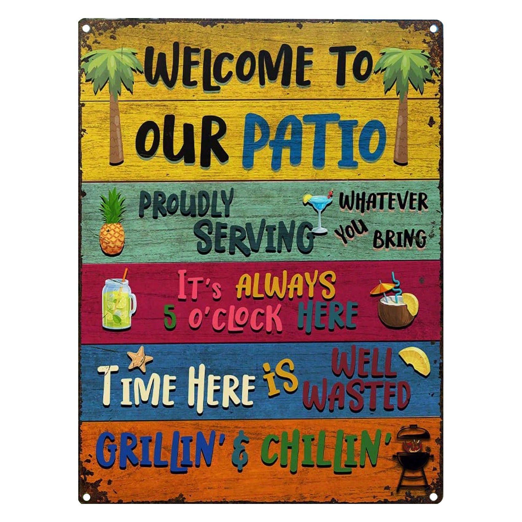 1PC neon Cocktails pattern bar restaurant wine cabinet wall decoration tin painting cocktails Iron painting