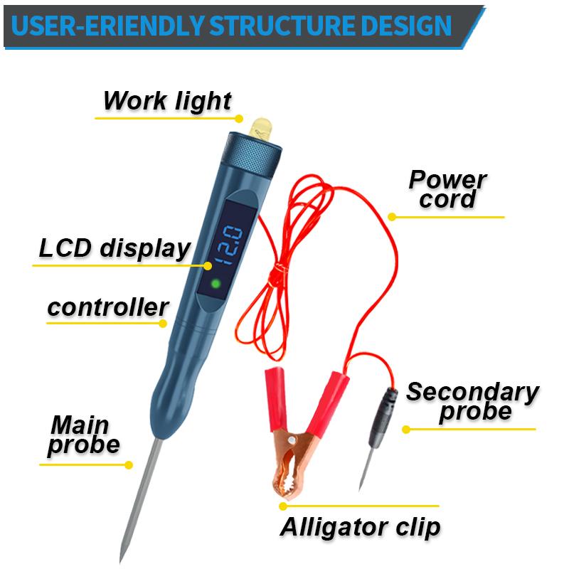 

Car Circuit Tester Lamp Voltage Copper Pen Detector DC 4.5V 6V 12V 24V 36VProbe Light System Test Probe Repair Diagnostic Tools