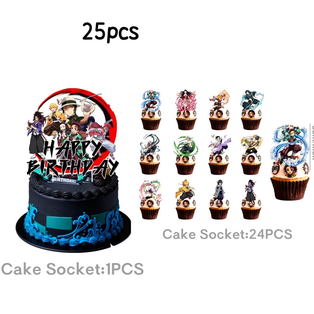 Anime Dämon Geburtstagsparty Dekoration Einweg-Geschirr Teller Tischdecke Becher Serviette Babyparty Kinder Partygeschenke Zubehör