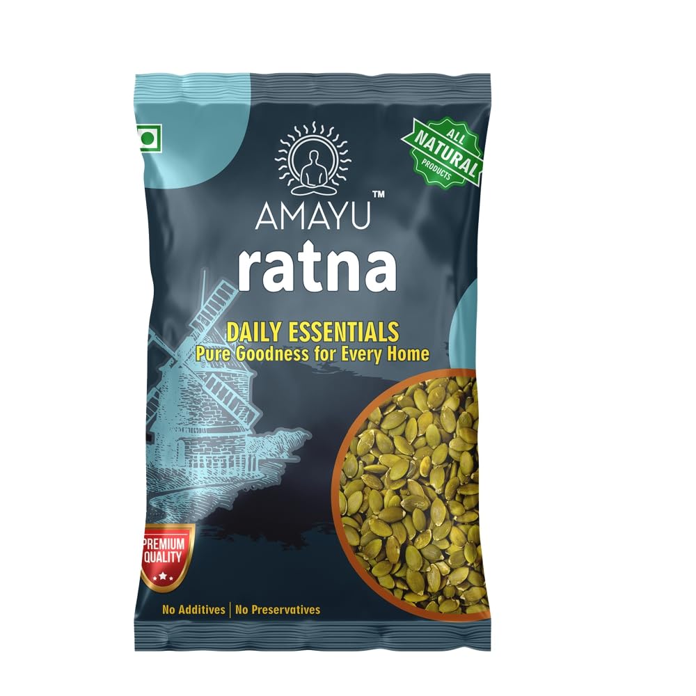 

Amayu Ratna Raw Pumpkin Seeds 200gm | Superfood Kaddu Ke Beej for Snacking, Smoothies and Baking | Rich in High Protein, Fiber and Magnesium | Go