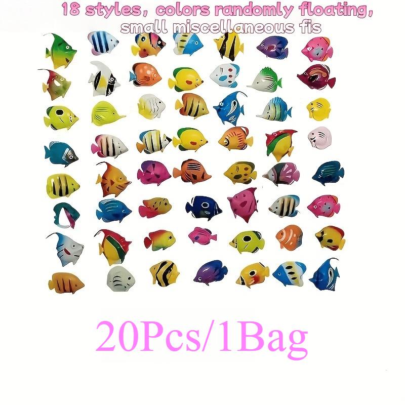 20Pcs Set Tropical Aquarium Decor, Plastic Simulated Floating Fish Ornaments, Random Styles for Home Office Fish Tank Decoration