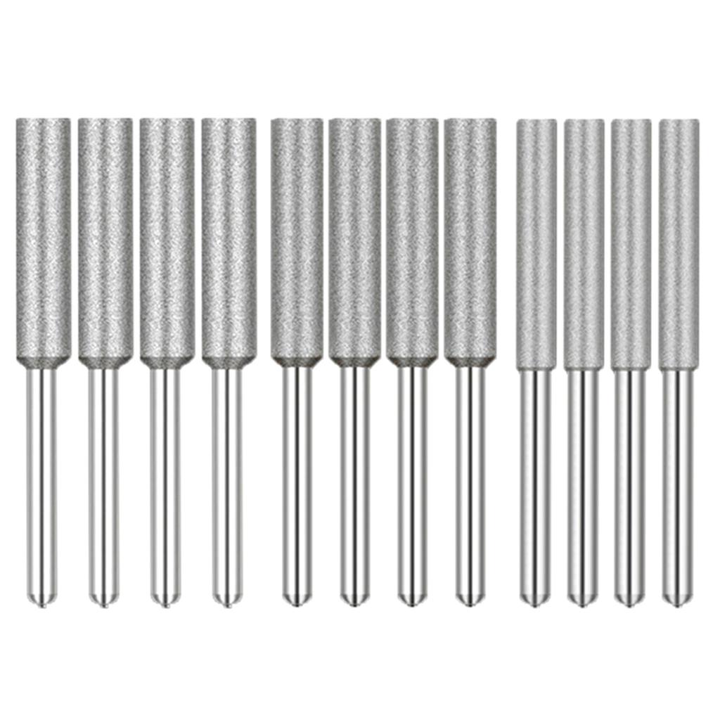 12 Stück Diamantfräser Schleifstein Kopf Geeignet für Kettensägenschneidekette Elektrische Feile mit Hoher Effizienz und Haltbarkeit