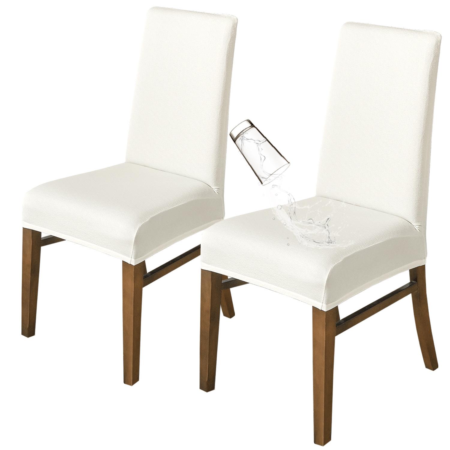Schachbrett-Jacquard Spritzwassergeschützt Elastisch Mittlerer Rücken Stuhlbezug Heimgebrauch Lässig Normaler Stuhlbezug Langlebig Langlebig 45*38cm white