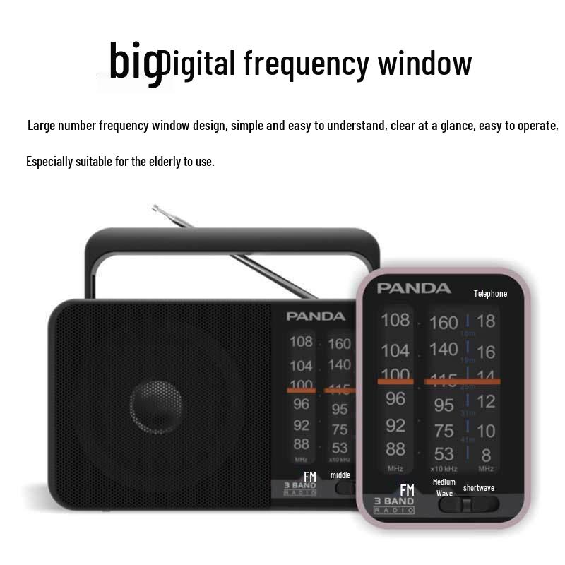 

PANDA T-15 All-Wave Portable FM Radio for Seniors Standard чорний