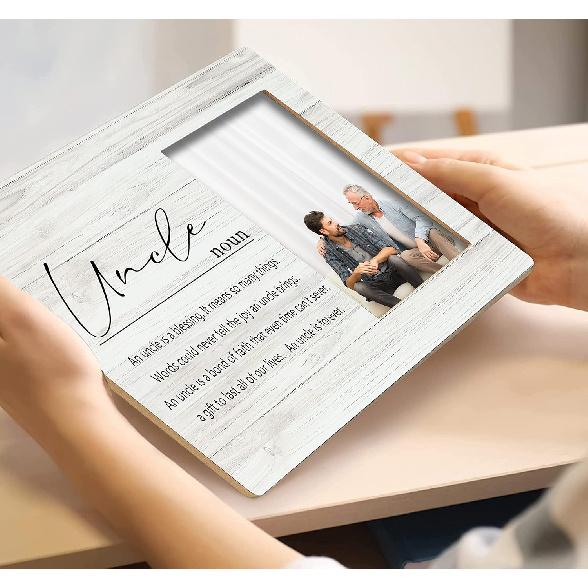 SRADMO Uncle Definition Picture Frame - Best Uncle Gifts 10x8 inch Tabletop Photo Frame for Father's Day, Birthday, Thank You Gifts
