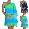 Wish Ladies Printed Chain Strap Half Off-Shoulder Dress