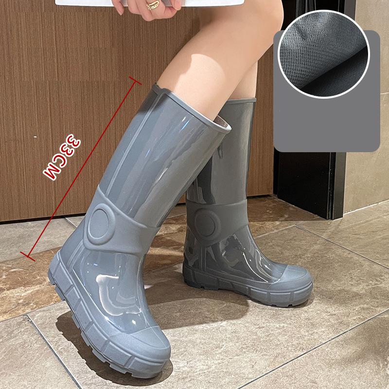 

Fashion Comemore Fashion Autumn High Long Boots Women s Rain Boots Girl Outdoor Rubber Water Shoes for Women Waterproof Garden Galoshes 41 серый